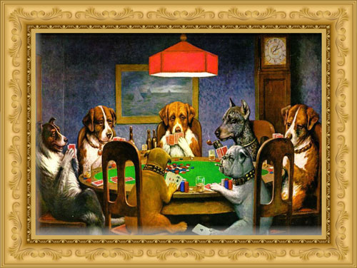 《狗玩撲克牌》卡修斯•馬塞勒斯‧柯立芝作品 Public domain, via Wikimedia